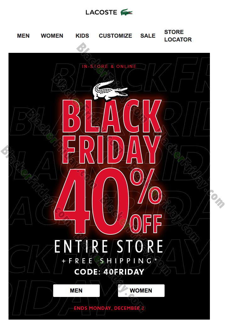 Lacoste Black Friday 2021 Sale - What 