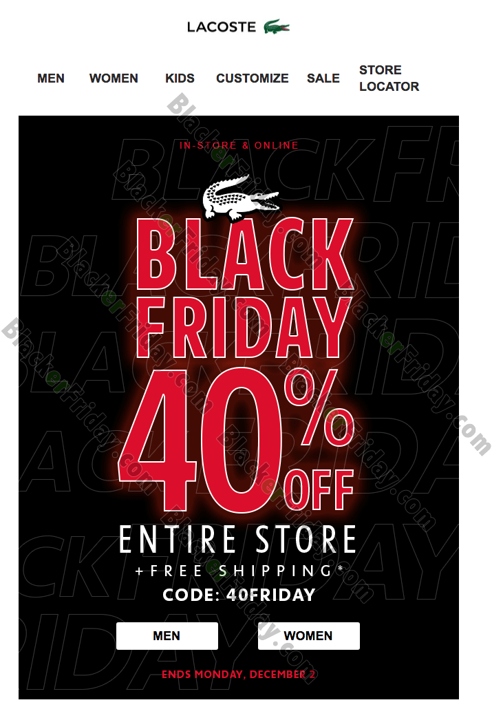 black friday 2018 lacoste