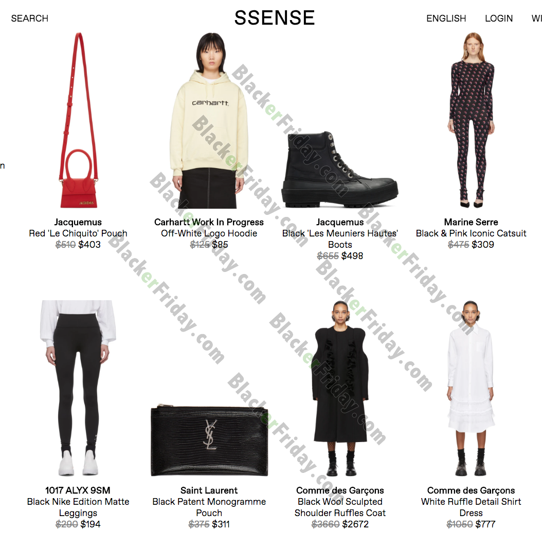 ssense sale black friday