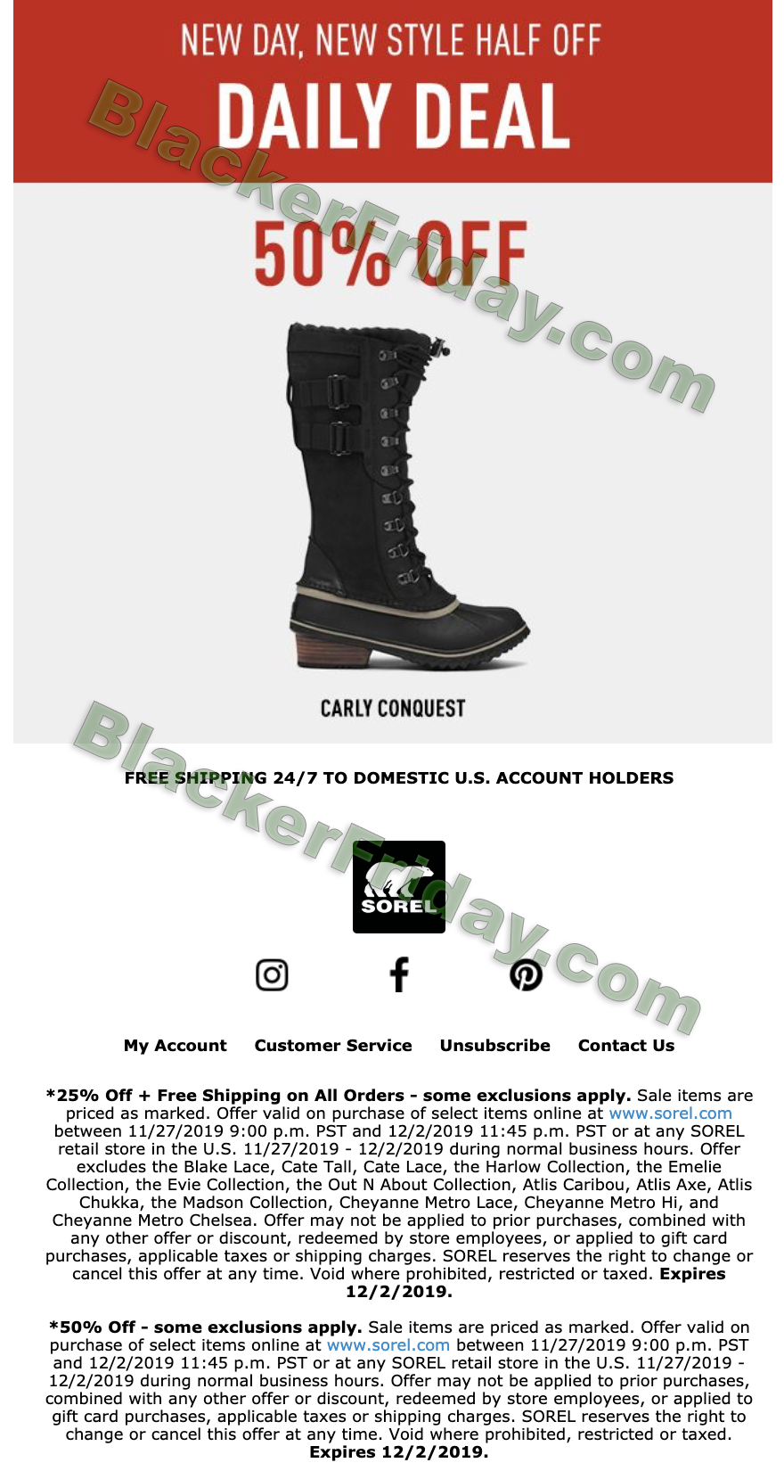Sorel Cyber Monday 2024 favors