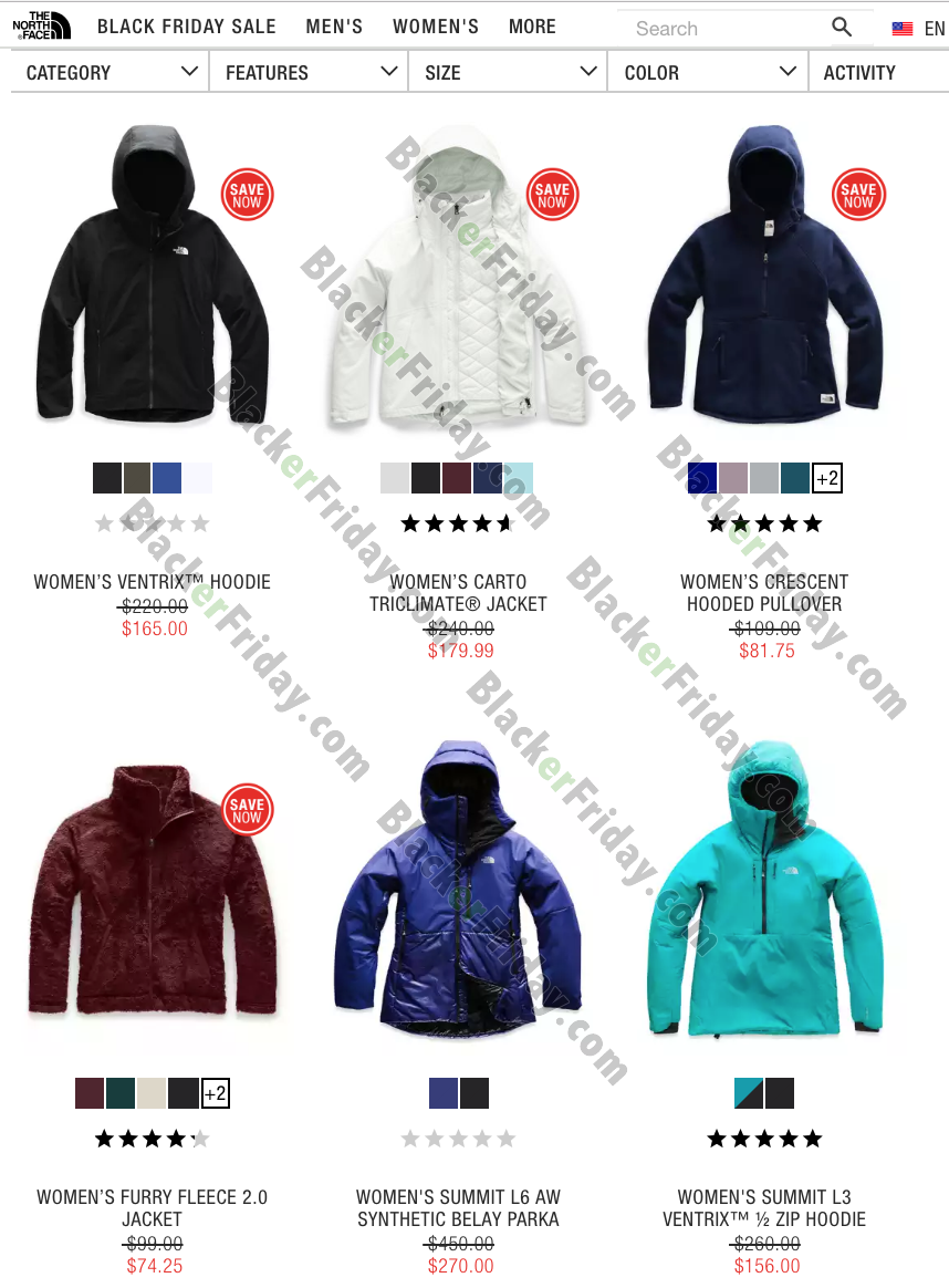 black friday the north face deals