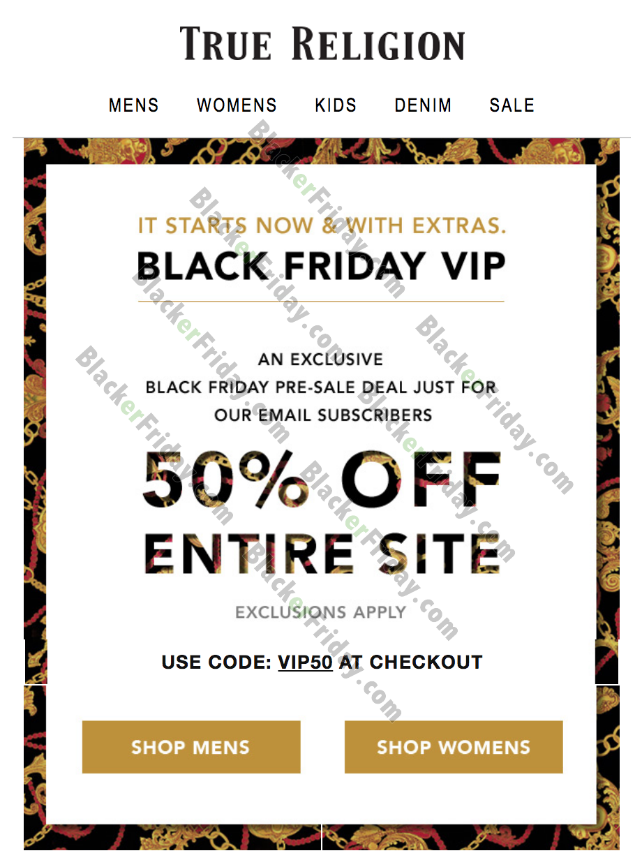 True Religion Black Friday 2021 Sale 