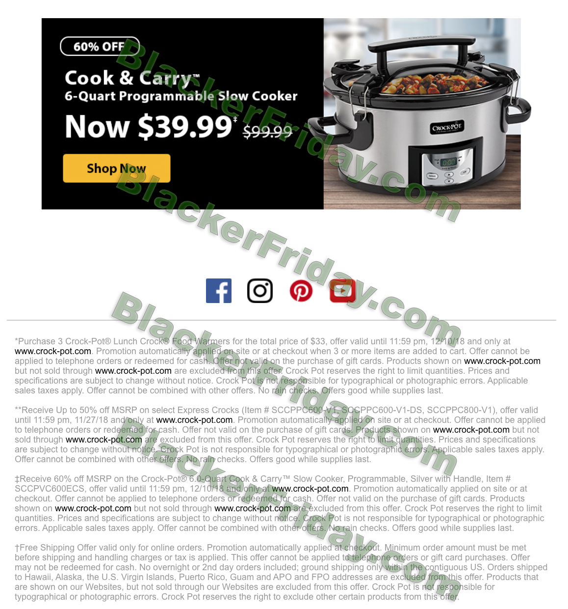 Crock Pot Black Friday 2020 Sale - What to Expect - Blacker Friday