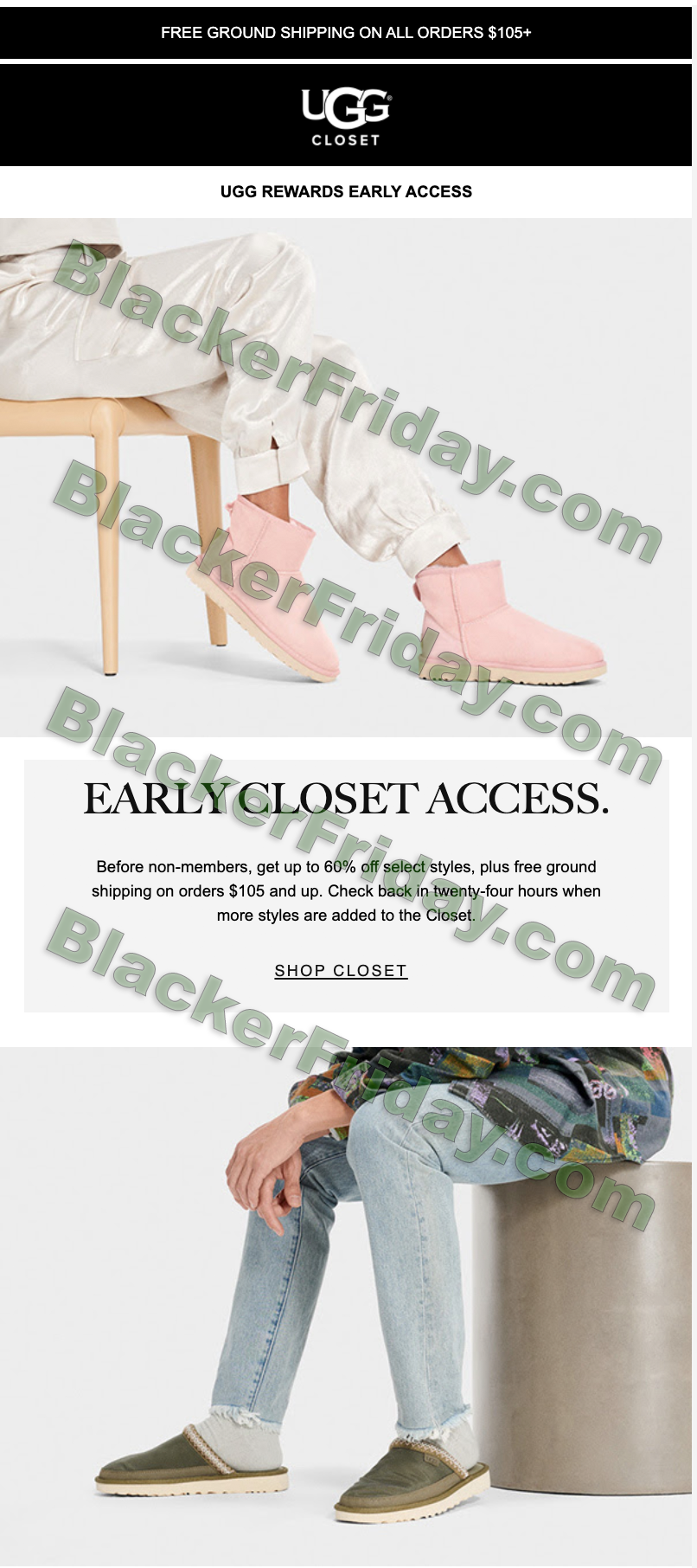 ugg closet free shipping