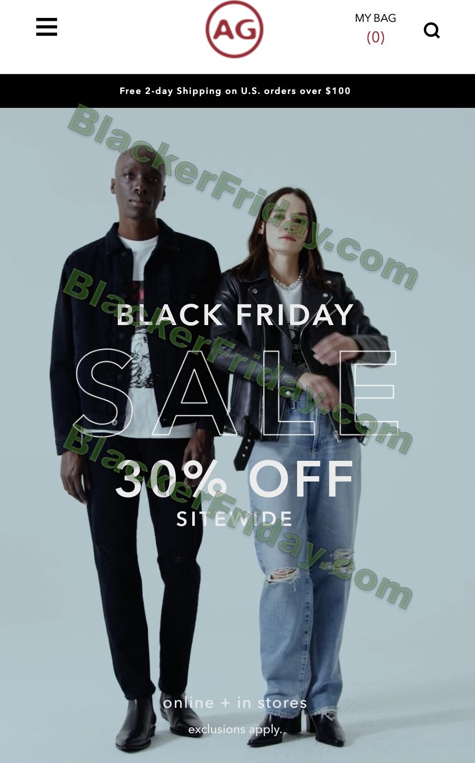 AG Jeans' Black Ad Sale Details - Blacker Friday