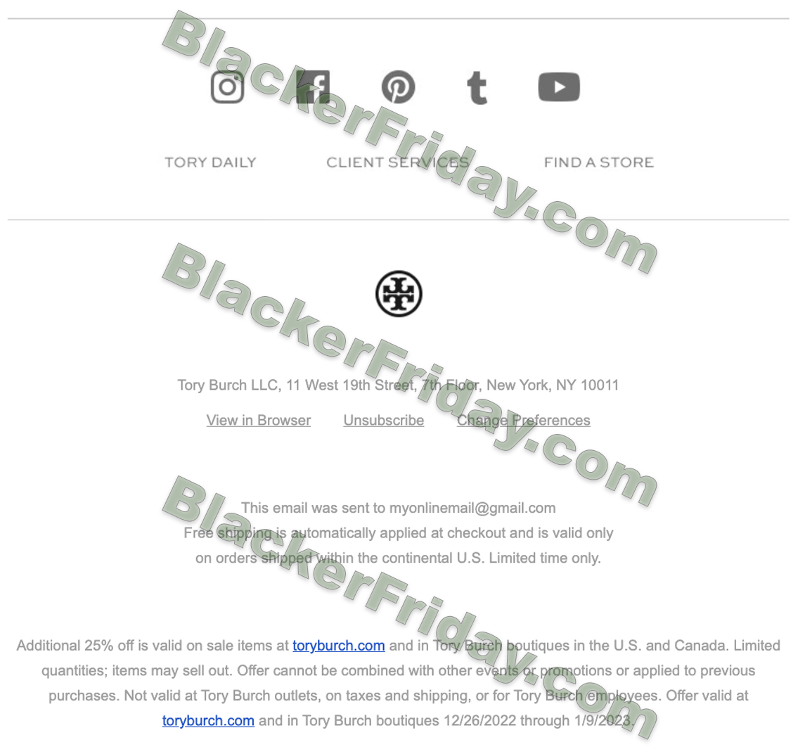 Tory Burch's After Christmas 2023 / New Year 2024 Sale - Blacker Friday